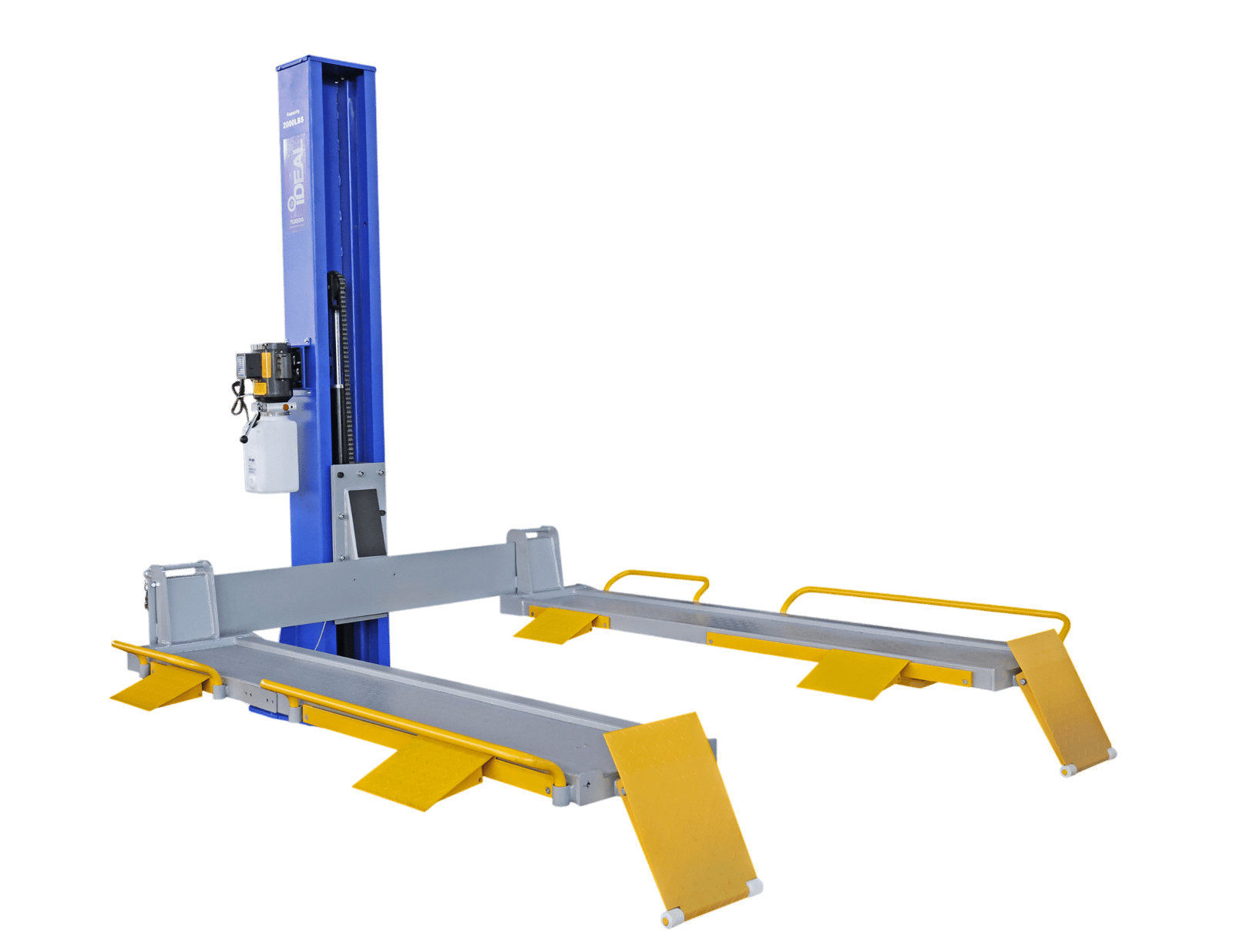 iDEAL SC-2K-UTV-X 2,000 lb Single Column ‘Multi-Use’ UTV & Mower Storage / Service Lift - 110V Duro Included