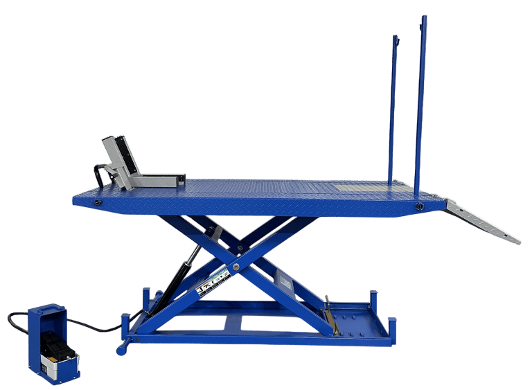 Tuxedo M-1500C-HR 1,500 lb High Rise Motorcycle Lift Bench w/ Vise, Sides, Balance Bar, Pump