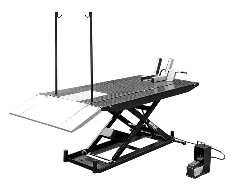 Tuxedo M-1500C-HR-BLK 1,500 lb High Rise Motorcycle Lift Bench w/ Vise, Sides, Balance Bar, Pump - BLACK