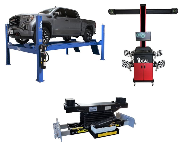 iDEAL CK-FP14KACX-IWA-60-2000T-K FP14KAC-X Alignment Lift, RAJ-7K-H & IWA-60-2000T-K Wheel Aligner - Combo Kit